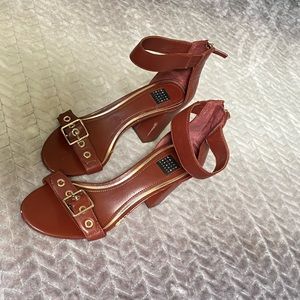 Black House White Market Buckle-Detail Leather Heels